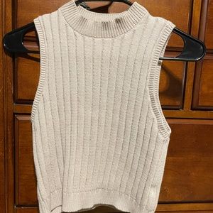 cropped half turtle neck tank top